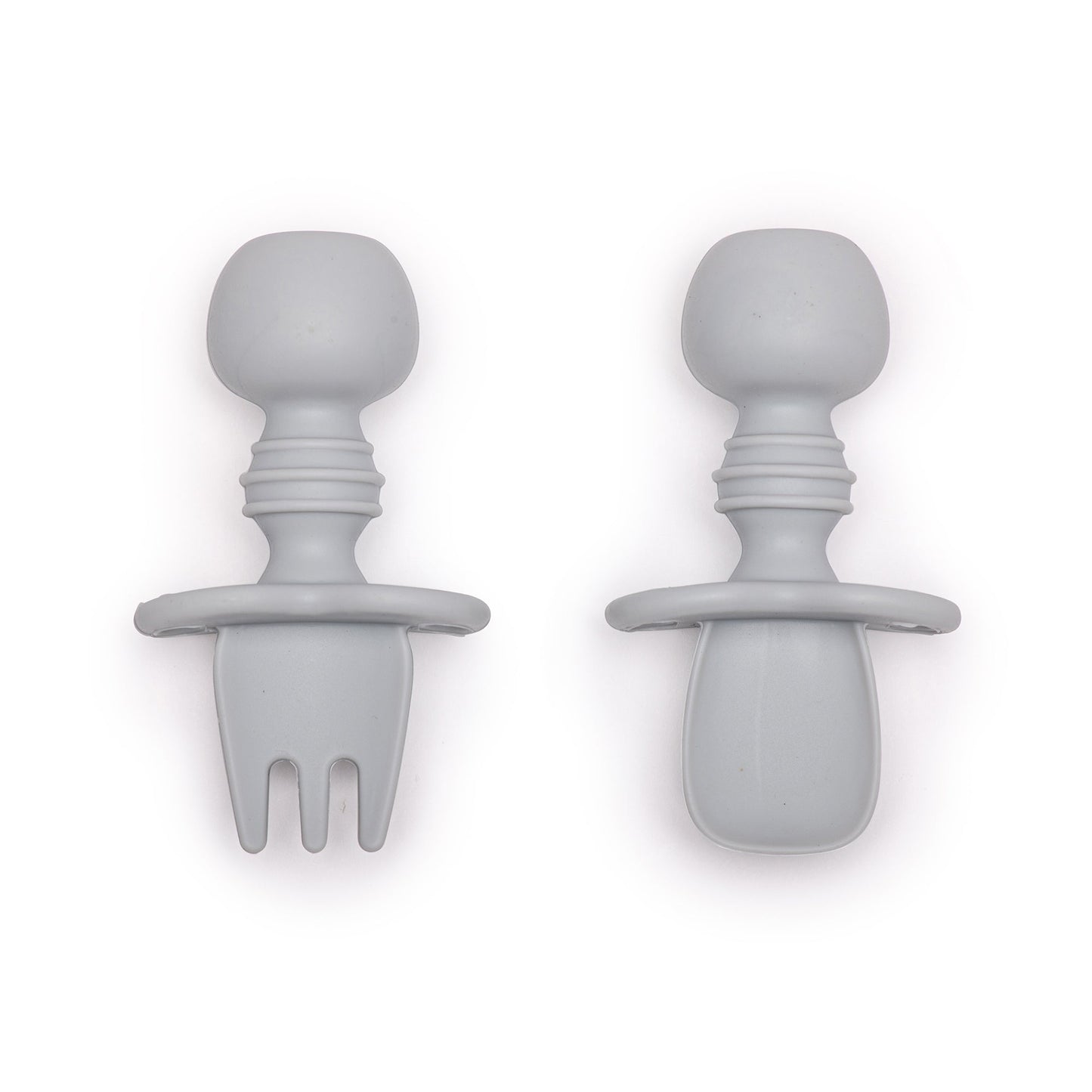 Tiny Tensils™ – Baby & Toddler Utensils for Self - Feeding (Fork + Spoon Set)Bamboo PlateTrippin' Along BoutiqueTrippin' AlongGreyTiny Tensils™ – Baby & Toddler Utensil Set for Self - Feeding (Fork + Spoon set)