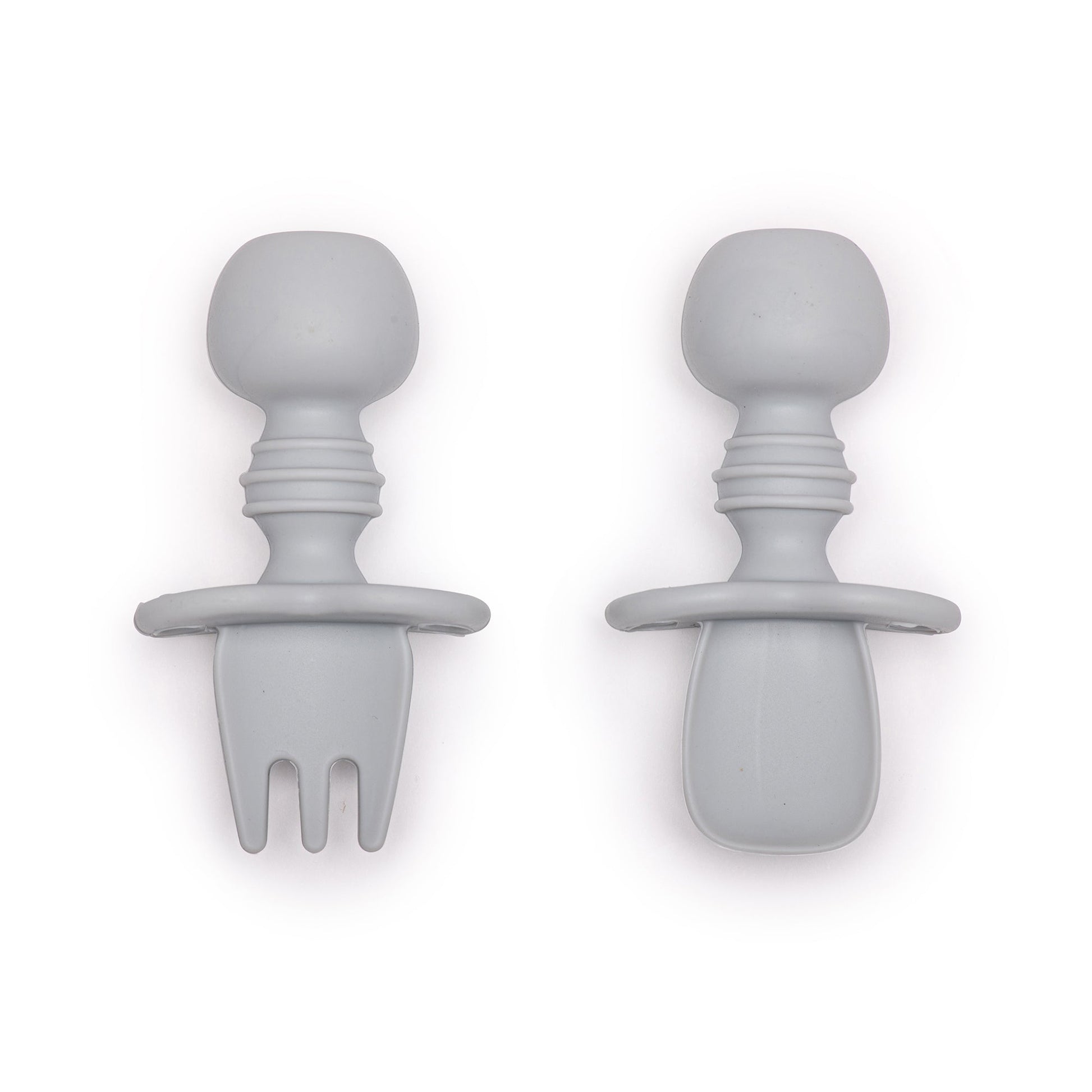 Tiny Tensils™ – Baby & Toddler Utensils for Self - Feeding (Fork + Spoon Set)Bamboo PlateTrippin' Along BoutiqueTrippin' AlongGreyTiny Tensils™ – Baby & Toddler Utensil Set for Self - Feeding (Fork + Spoon set)